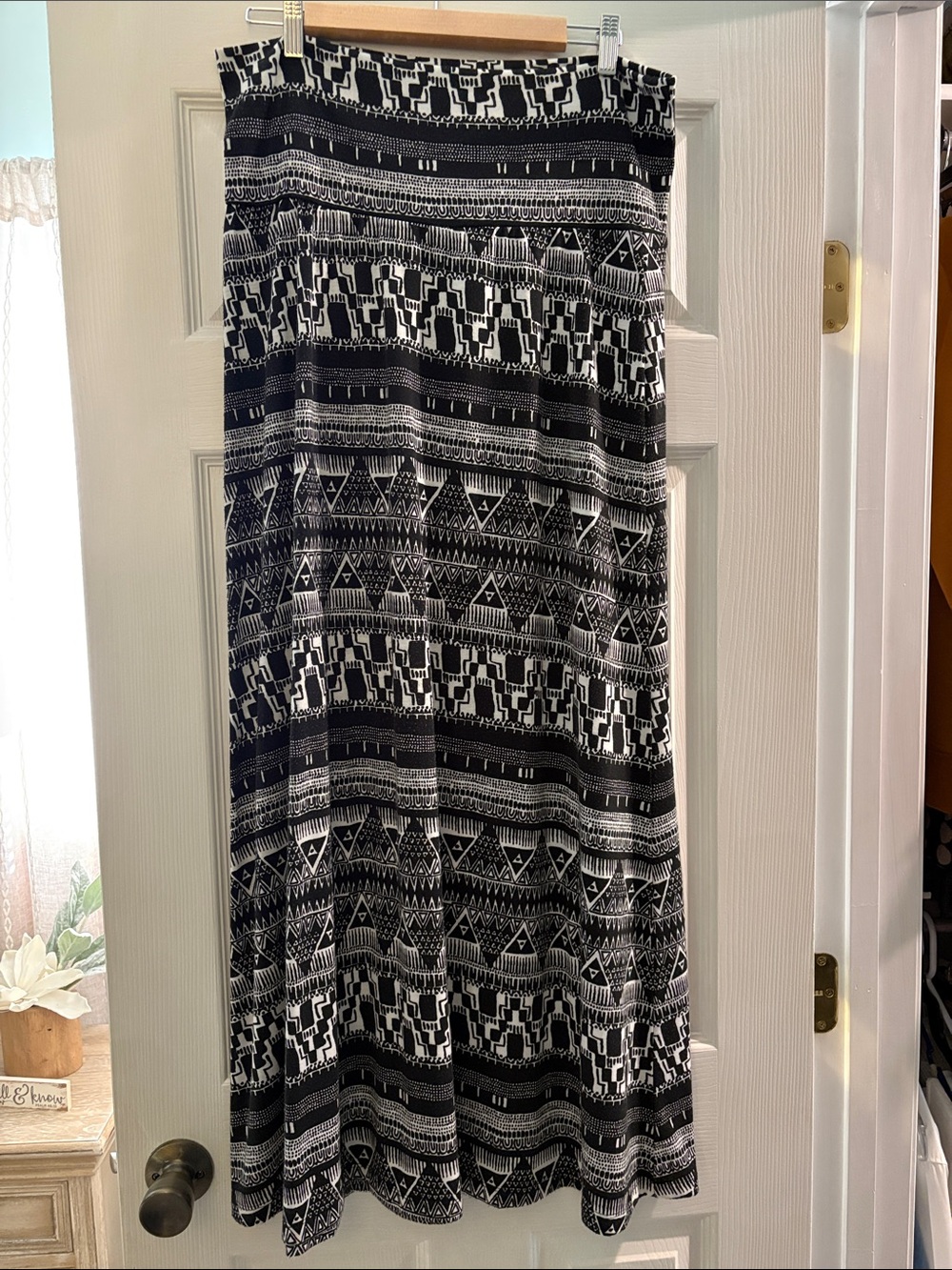 Mossimo Supply Co. Black & White Aztec Maxi Skirt